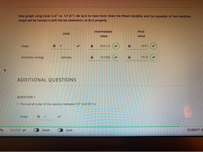 Solved Question 2 2 Use Data From Part A And Oh 0 10 Chegg Com