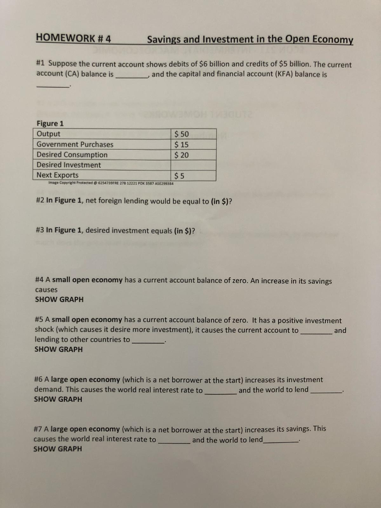 Current Account = Savings - Investment - Economics Help