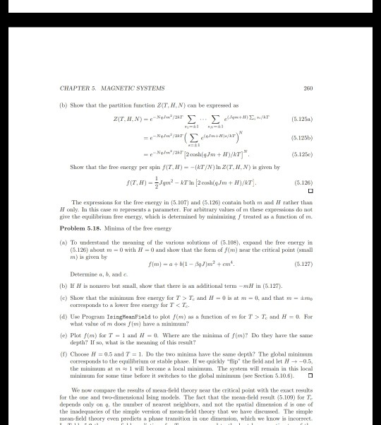 Chapter5 Magnetic Systems 260 B Show That The Pa Chegg Com