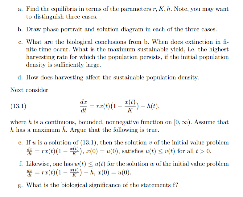 Solved Harvesting I C D R Dt With R K 0 And H Chegg Com