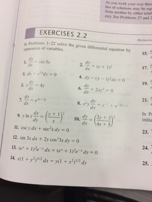 Solved In Solve The Given Differential Equation By Chegg Com