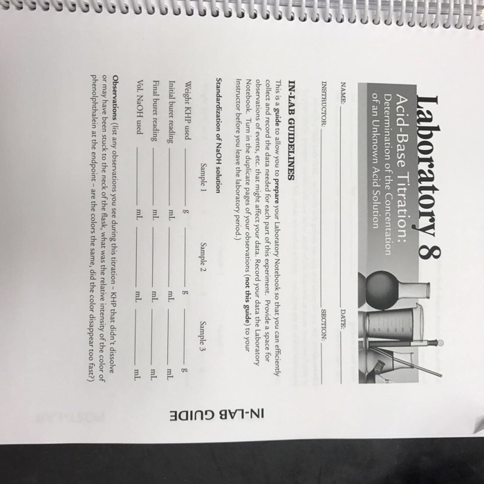 Titration test observation and inference image