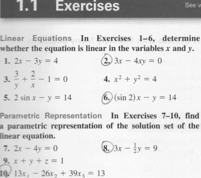 Solved Determine Whether The Equation Is Linear In The Va Chegg Com