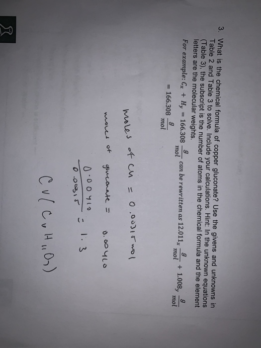 Solved How Do I Determine The Chemical Formula Of Copper Chegg Com