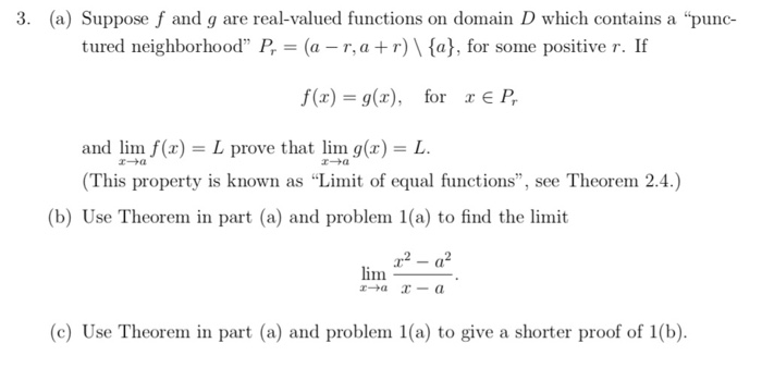 Solved 3 A Suppose F And G Are Real Valued Functions O Chegg Com