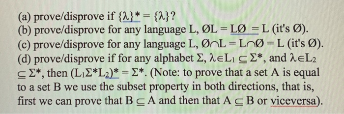 Solved A Prove Disprove If Nj B Prove Disprove Fo Chegg Com