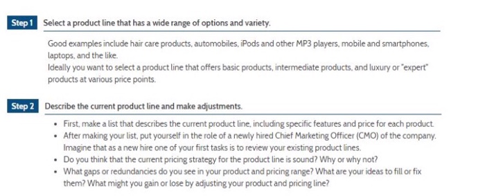 Solved Step1 Select A Product Line That Has A Wide Range