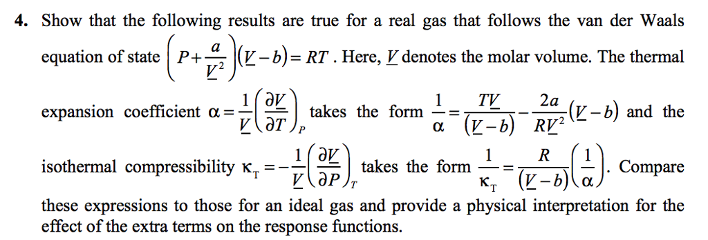 Solved Real gas effects can be expressed as departures from
