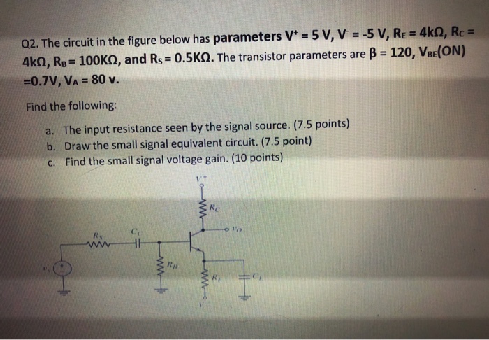 Solved Using The Transistor Parameters Shown Below Find Chegg Com