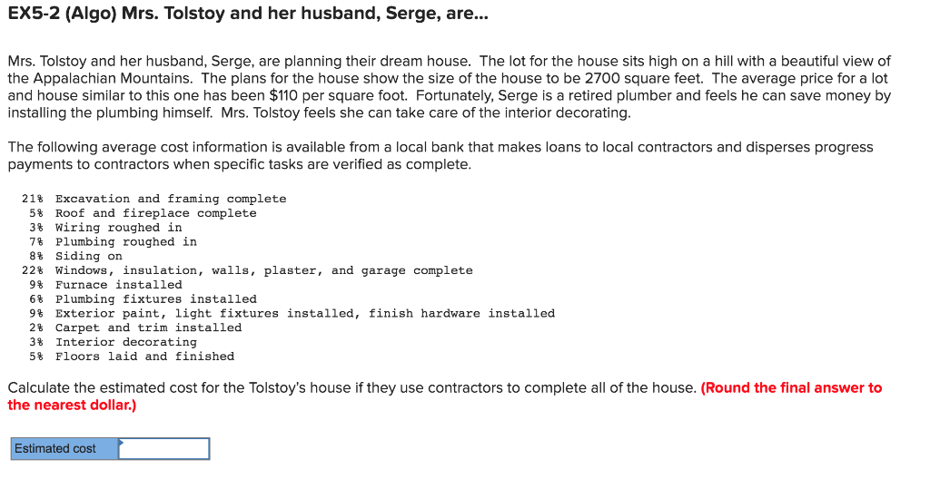 Solved Ex5 2 Algo Mrs Tolstoy And Her Husband Serge