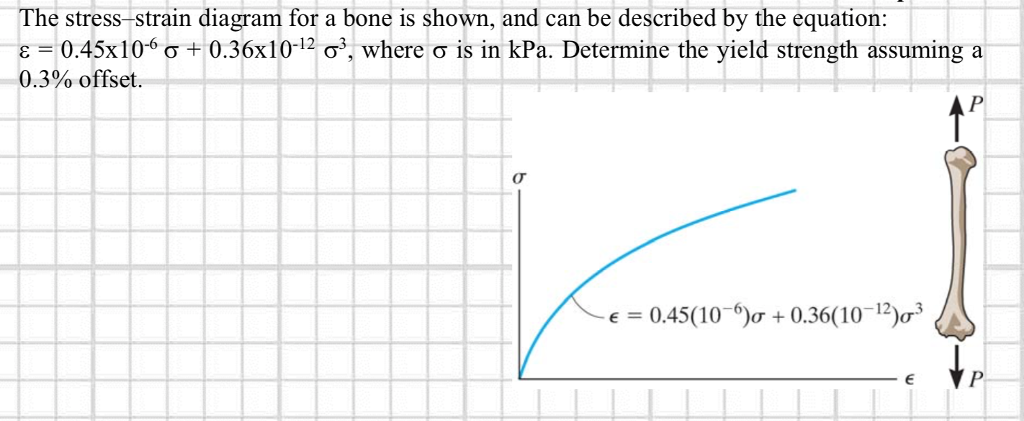 Solved The Stress Strain Diagram For A Bone Is Shown And Chegg Com