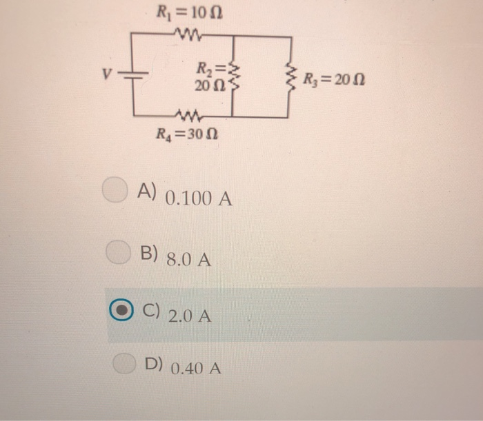 Solved If V 40 V And The Battery Is Ideal What Is The C Chegg Com