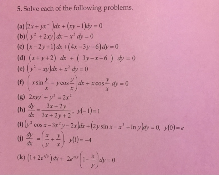 Solved 5 Solve Each Of The Following Problems A 2x Chegg Com