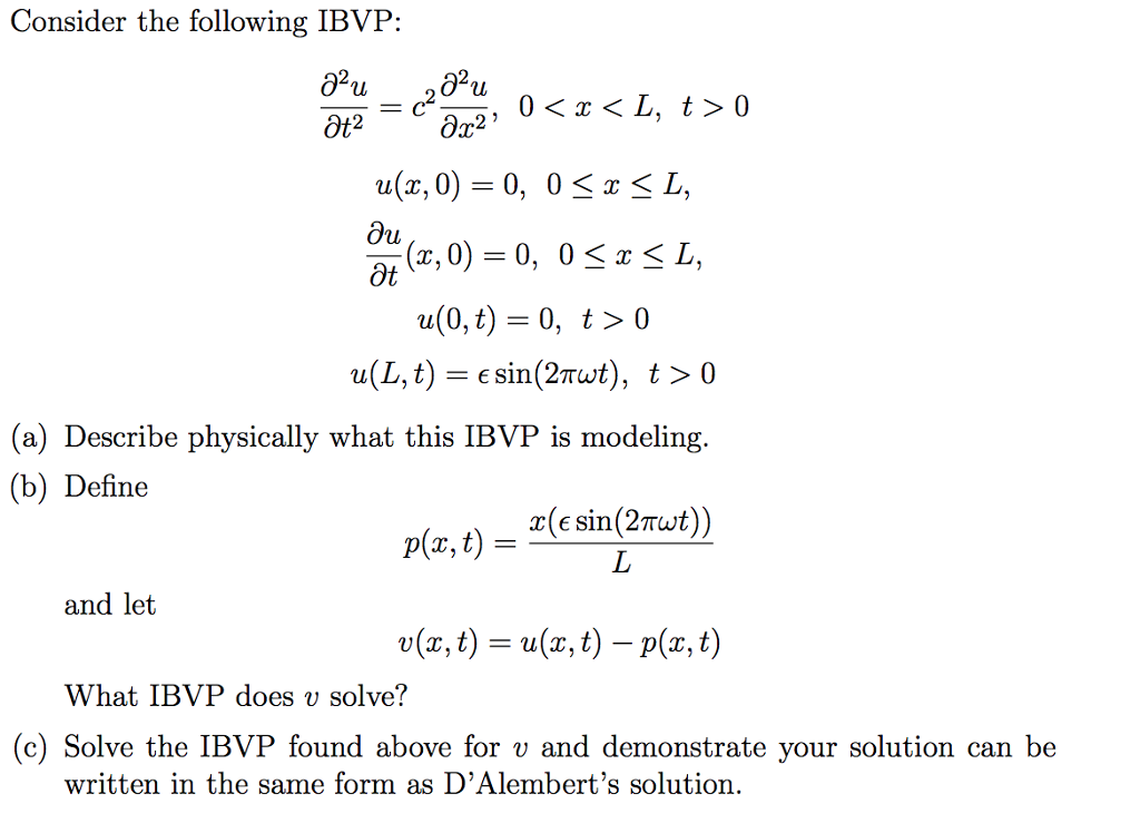 Solved Consider The Following Ibvf 2 Lu Ll Ot U 0 T 0 T Chegg Com