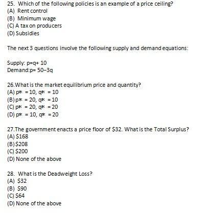 Solved 25 Which Of The Following Policies Is An Example