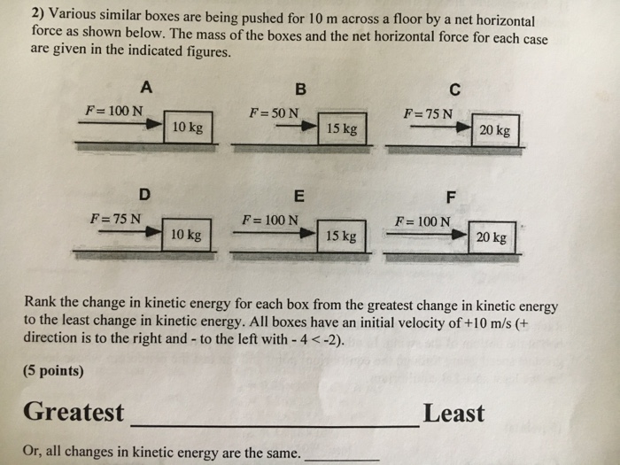 Solved: Various Similar Boxes Are Being Pushed For 10 M Ac ...