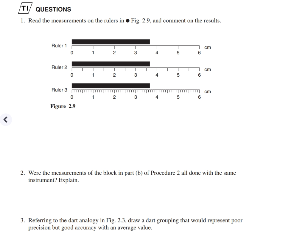 Solved Ti Questions 1 Read The Measurements On The Rule Chegg Com