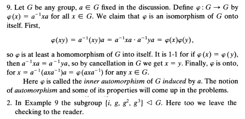 Solved 9 Let G Be Any Group A G Fixed In The Discussion