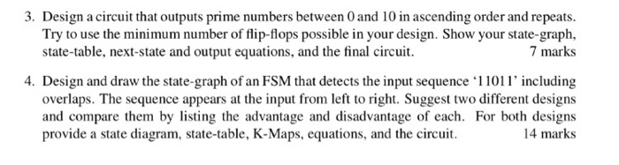 3 Design A Circuit That Outputs Prime Numbers Chegg Com