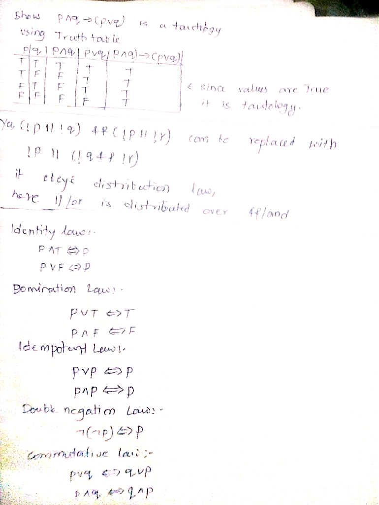 Solved Section 13 Propositional Equivalence Page 25 Warm Questions Show Paq P G Tautology Think F Q