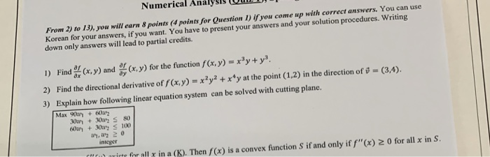 Solved Numerical Analysis Q 8 Points 4 Points Question Come Correct Answers Use 2 13 Earn Orean A Q