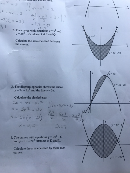 The Curves With Equations Y X 2 And Y 2x 2 25 Chegg Com