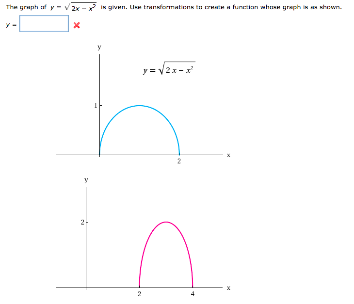 Solved The Graph Of Y V 2x X2 Is Given Use Transformat Chegg Com