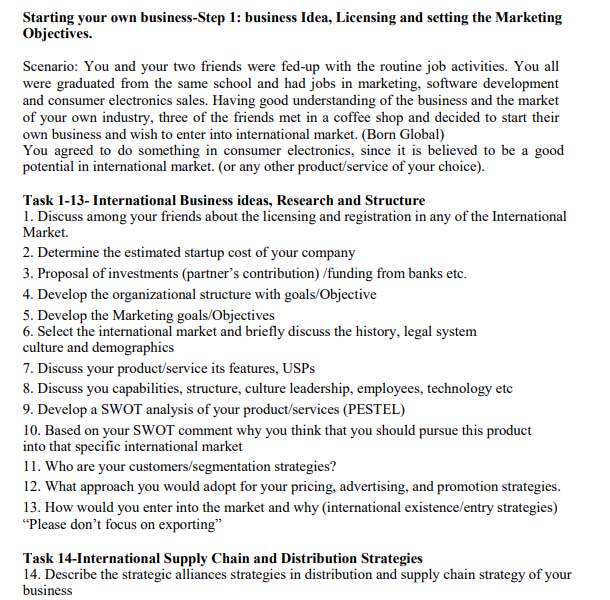Starting your own business-Step 1: business Idea. Licensing and setting the Marketing Objectives. Scenario: You and your two