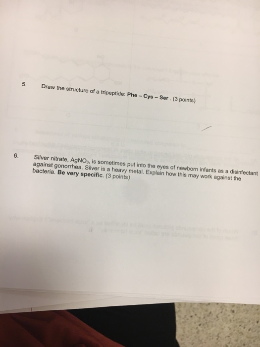 Solved 5 Draw The Structure Of A Tripeptide Phe Cys S