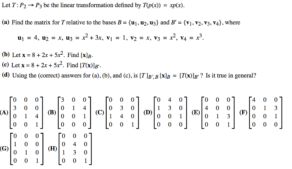 Solved Let T P2 P3 Be The Linear Transformation Defined Chegg Com