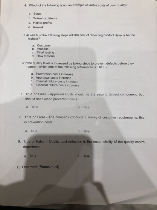 Solved 4. Which of the following is not an example of | Chegg.com