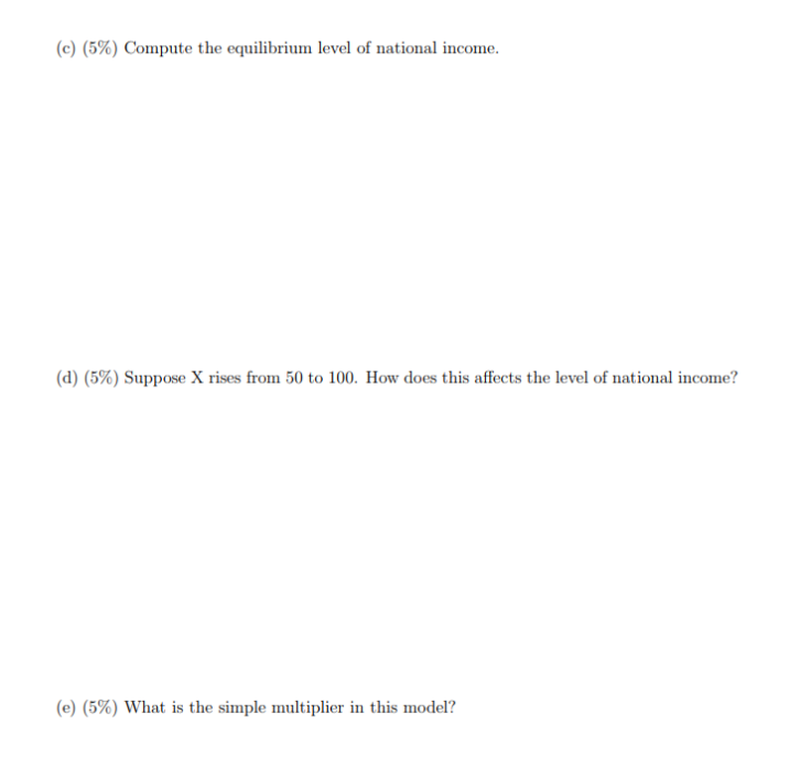 Solved Bl 25 The Equations Of The Simple Macro Model A Chegg Com