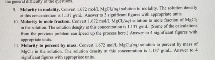 Solved The General Difficulty Of The Questions 9 Molari Chegg Com