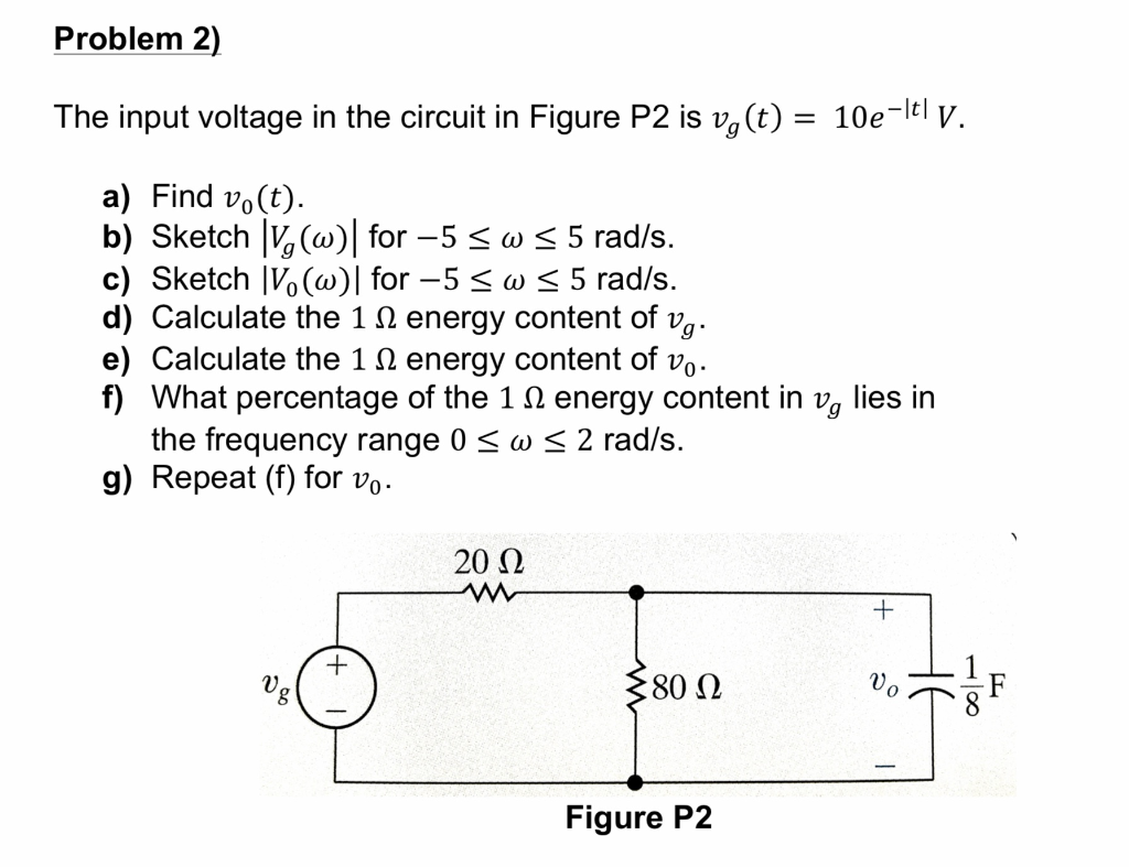 Solved Problem 2 The Input Voltage In The Circuit In Figure Chegg Com