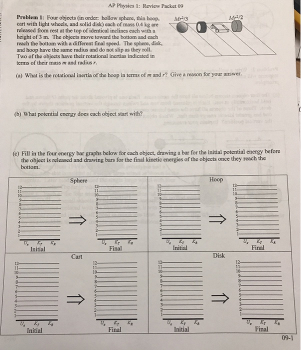 Ap Physics 1 Review Packet 09 Problem 1 Four Chegg 