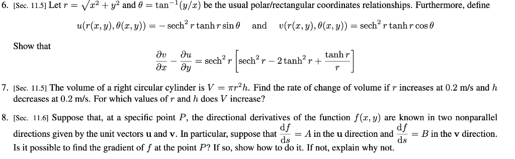 Solved 6 I Ec 11 5 Letr Vx2 Y2 And 8 Tan 1 Y X Be T Chegg Com