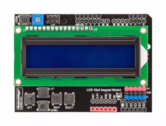 LEFT RIGHT SELECT LCD 16x2 keypad Shield GND