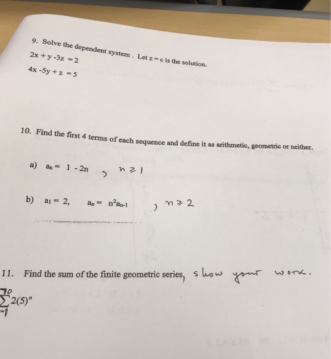 9 Solve The Dependent System Let Z C Is The Chegg Com