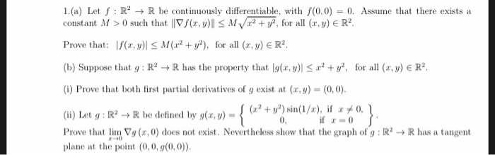 1 A Let F Rr Be Continuously Differentiable With Chegg Com