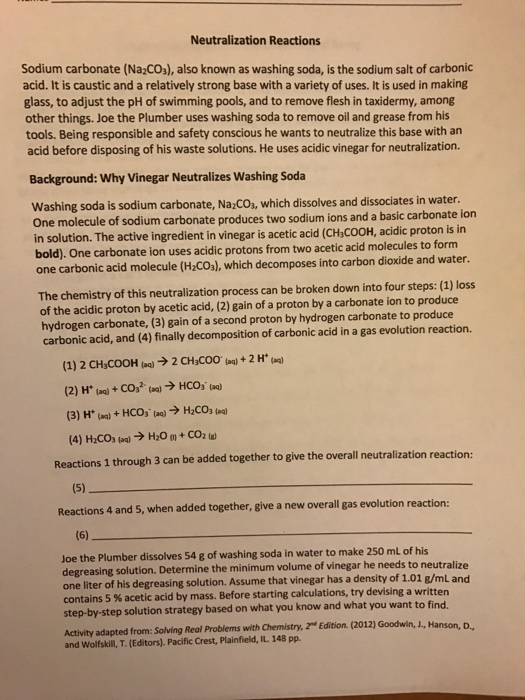 Solved Washing soda (sodium carbonate, Na2CO3), which is