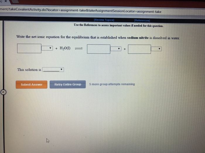 Solved Write The Net Ionic Equation For The Equilibrium That Chegg Com