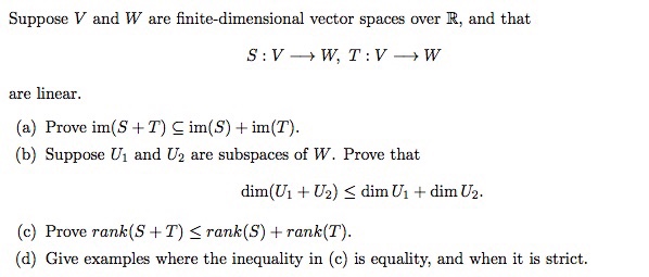 Solved Suppose V And W Are Finite Dimensional Vector Spac Chegg Com