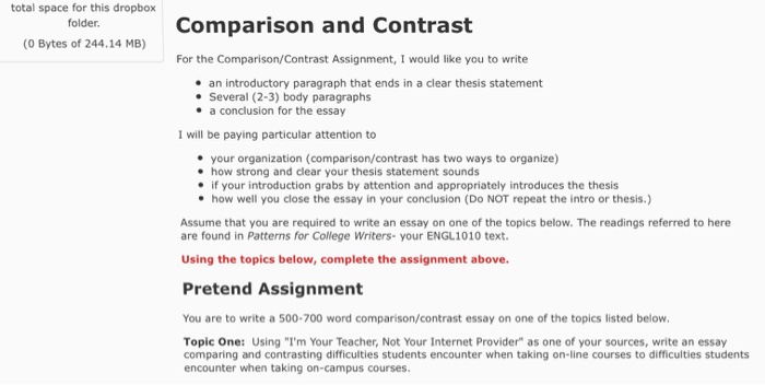 Compare and contrast 5 paragraph essay