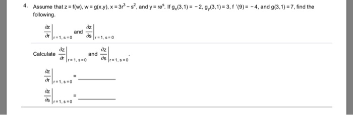 Solved Assume That Z F W W G X Y X 3ra S2 And Y Re Chegg Com