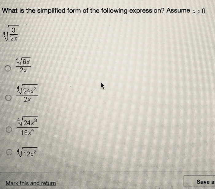Solved What is the simplified form of the following | Chegg.com