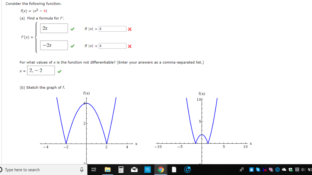 Consider The Following Function F X X2 41 A Chegg Com