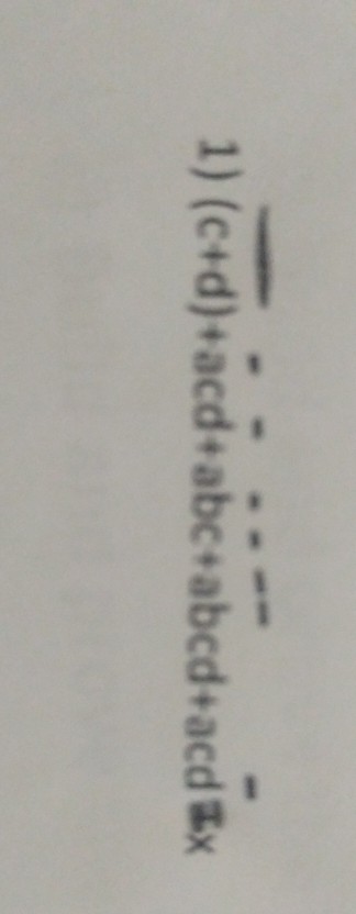 1) (c+d)+acd+abc+abcd+acd x