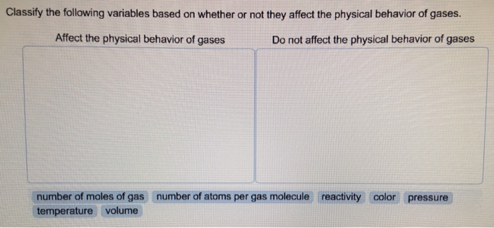 Solved Classify The Following Variables Based On Whether