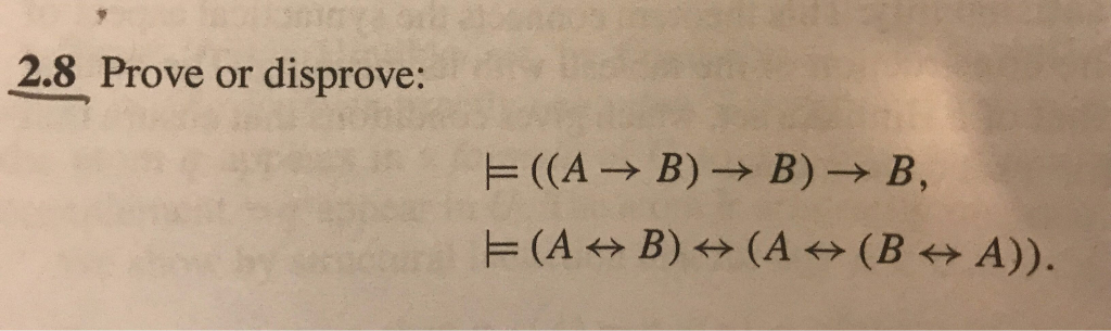 2.8 Prove or disprove: