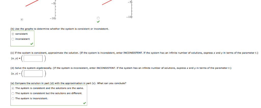 Solved Complete The Following For The System Of Equations Chegg Com